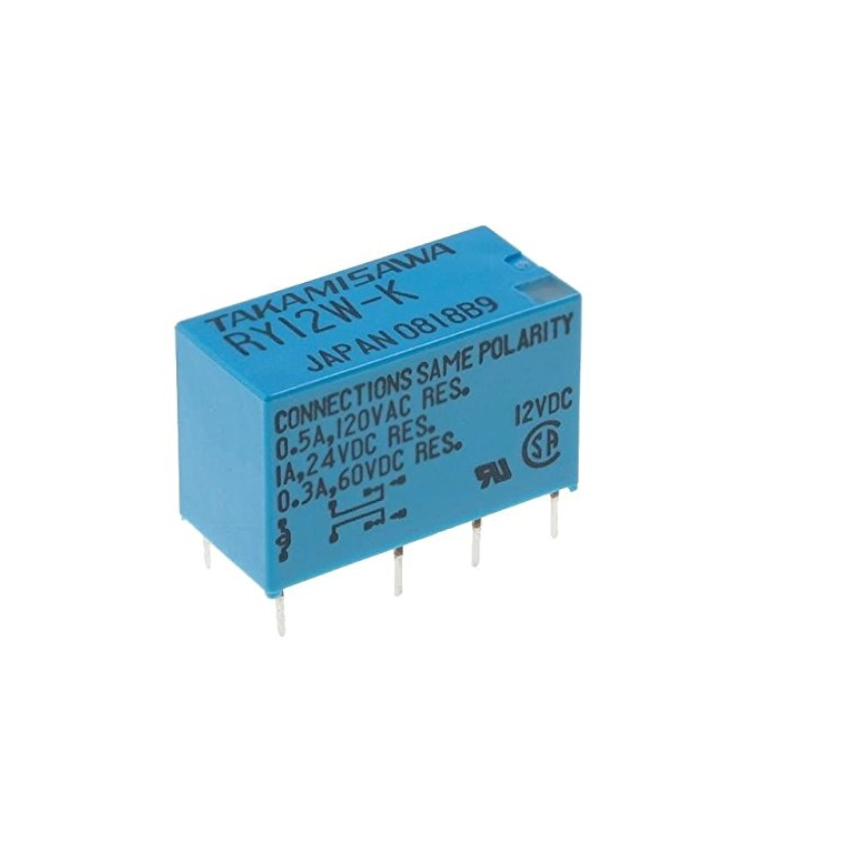 RY-12W-K Relay electromagnetic DPDT Ucoil12VDC 0.5A/120VAC 1A/24VDC