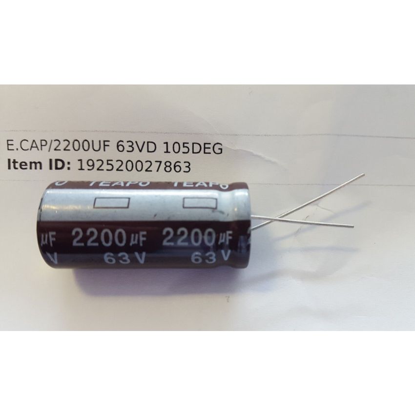 E.CAP/2200UF 63VD    105DEG RADIAL ELECTROLYTIC CAPACITOR 2200UF 63V