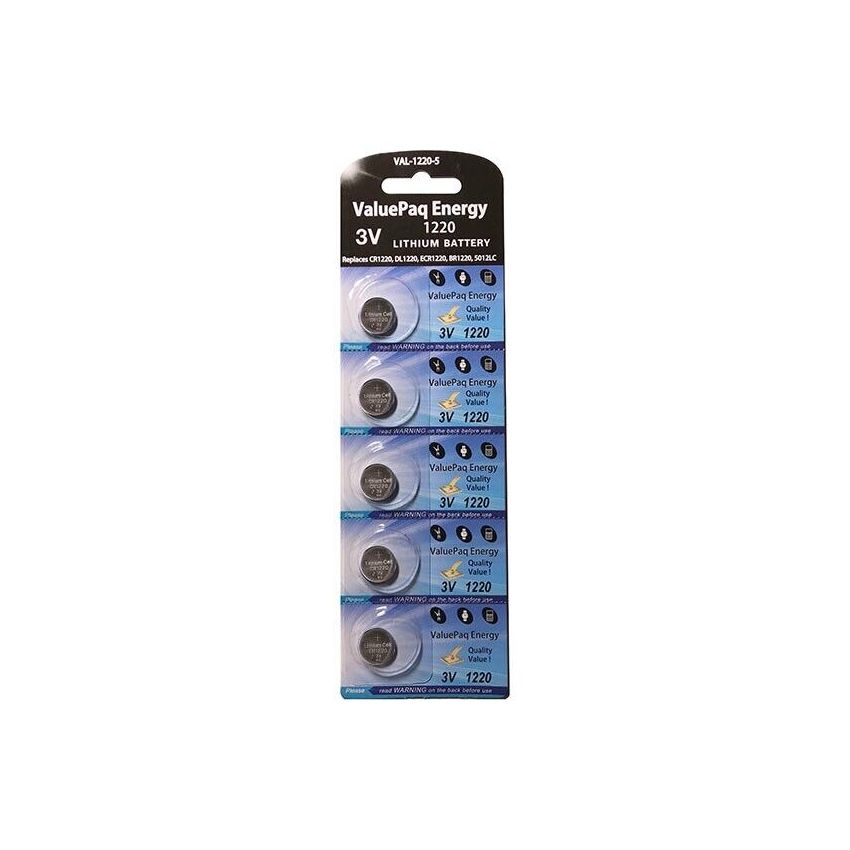 VAL-1220-5 ValuePaq Energy CR1220 3V Lithium Batteries 5PK - VAL-1220-5