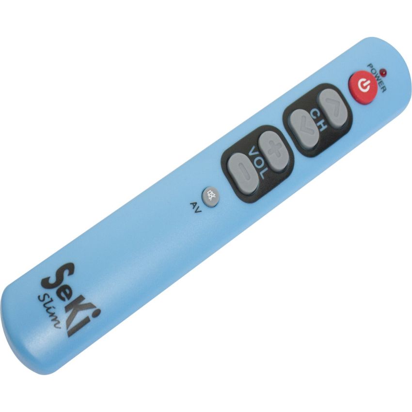 UNIVERSAL small remote control SeKi Slim LIGHT BLUE Large buttons