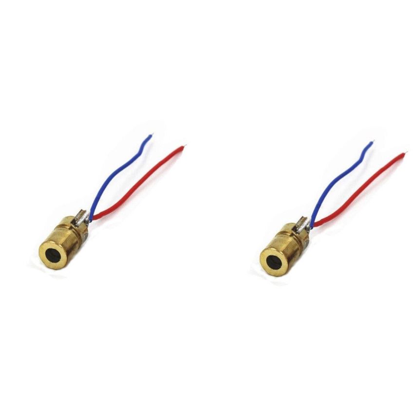 Mini 650nm 6mm 3V 5mW Laser Dot Diode Module Head Red Copper NE0061 (LOT OF 2)