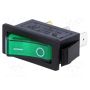 RSI1013C3GN Culbuteur; Spst ; Pos : 2 ;Marche-Arrêt ; 15A/250VAC; Vert; Néon Feu