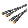 C-2RCA2RCA-BK015 Cable; RCA plug x2,both sides; 1.5m;  gold-plated; black