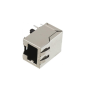 2x RJ45GE Socket RJ45 PIN8 shielded Pin layout8p8c THT angled 90° NINIGI