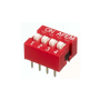 NDS-04-V  4 Way Through Hole DIP Switch SPST, Raised Actuator