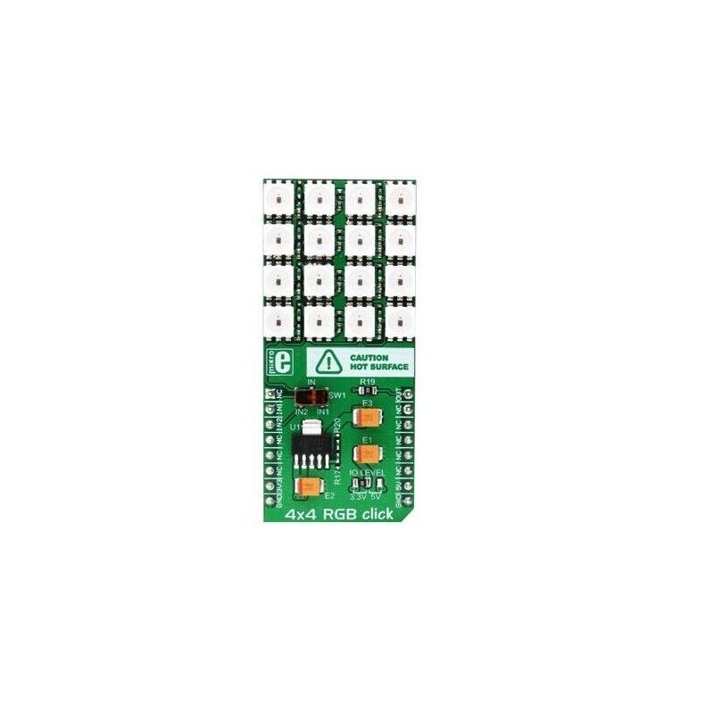 MIKROE-1881 MCP1826, WS2812 LED Matrix Opto mikroBUS™ Click™ Platform Evaluation