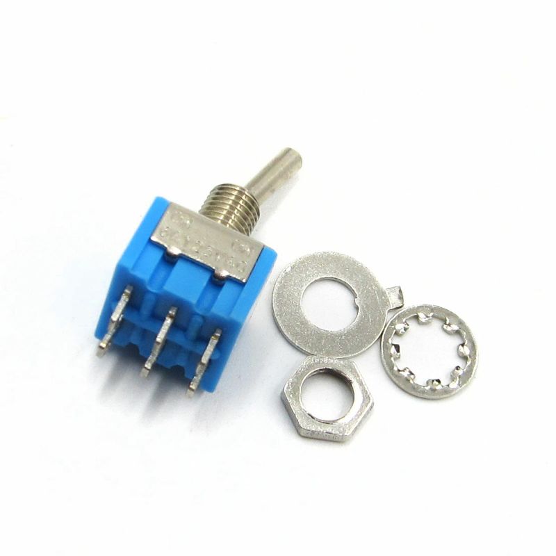 MTS202 6A 250AC Mini Blue 6 Pins DPDT On-On Toggle Switch Car Dashboard Boat