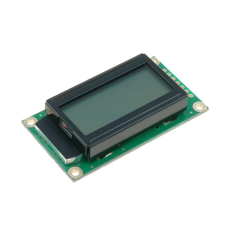 RC0802A-GHW-ESV Display LCD; alphanumeric; STN Positive; 8x2; gray; 58x32x13.5mm