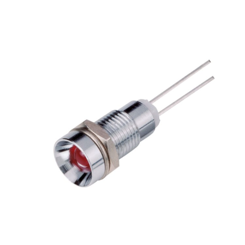 SMZ1089 LED holder 5mm chromium metal concave with plastic plug''