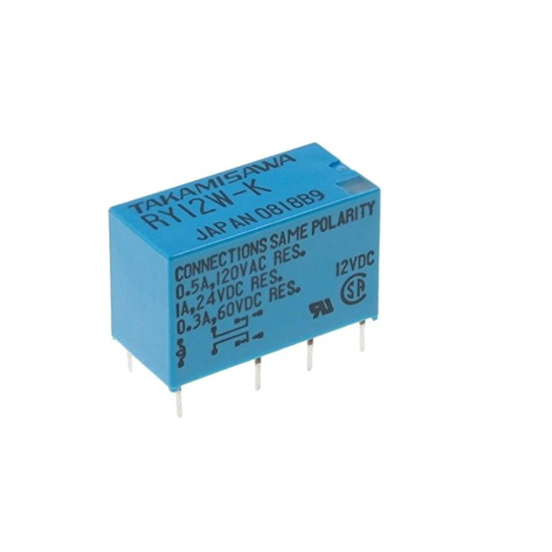 RY-12W-K Relay electromagnetic DPDT Ucoil12VDC 0.5A/120VAC 1A/24VDC