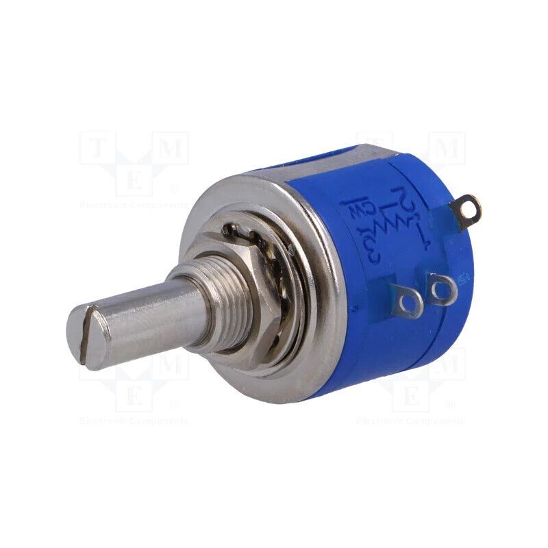 POT2218M-2K Potentiometer: shaft; multiturn; 2kΩ; 2W; ±5%; 6.35mm; linear