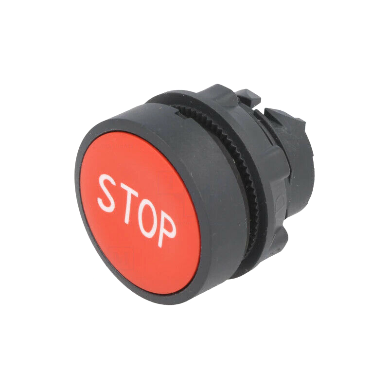 ZB5AA434 Switch: push-button; Stabl.pos: 1; 22mm; black/red; Illumin: none