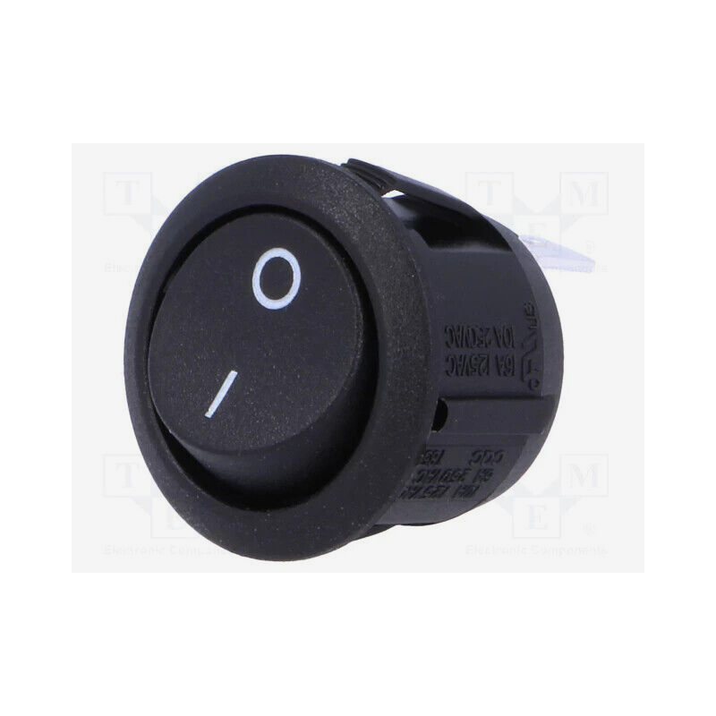 R13-112F-02-BB-2D ROCKER; SPST; Pos: 2; OFF-(ON); 10A/250VAC; black; none; 50mΩ;