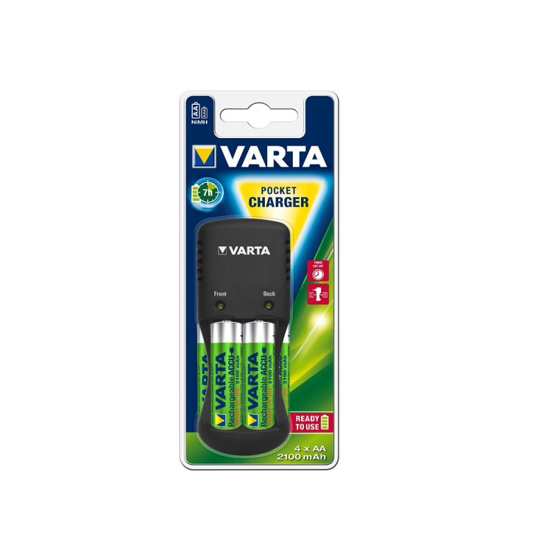 POCKET-CHAR/4X2100 Charger for rechargeable batteries Ni-MH Size AA VARTA