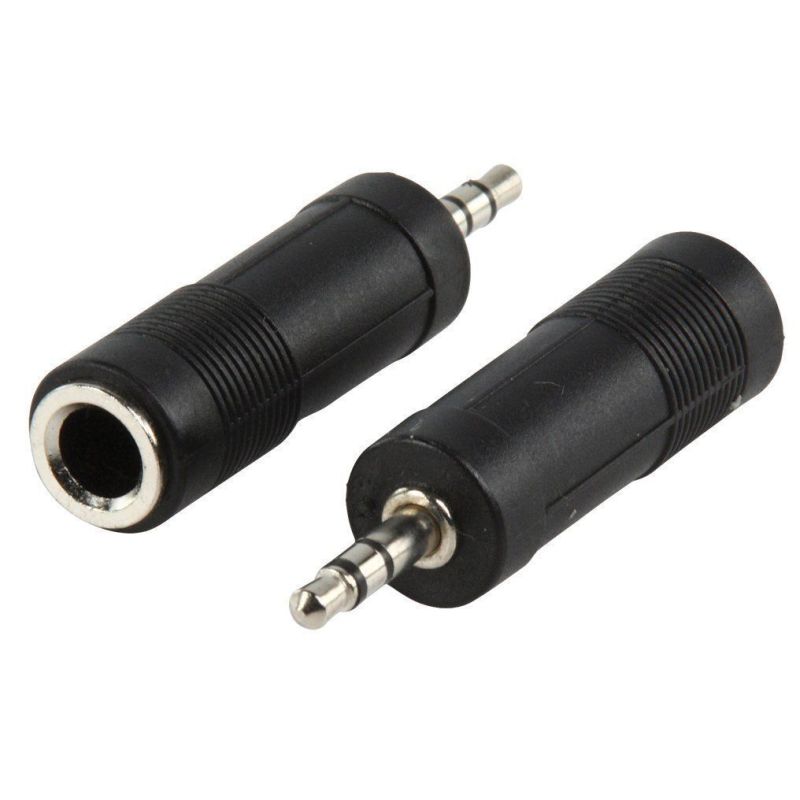 Stereo 3.5mm Male Jack Plug to 6.35mm 1/4" Jack Socket Headphone Adaptor AC005 (LOT OF 2) 