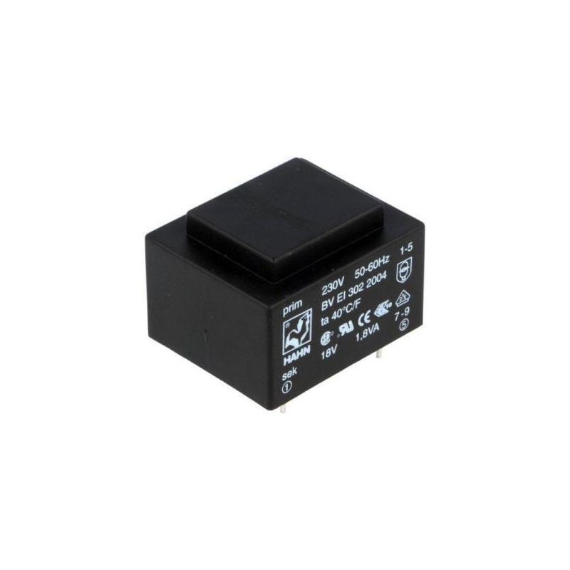 BVEI3022004 Transformer encapsulated 1.8VA 230VAC 18V 100mA Mounting HAHN