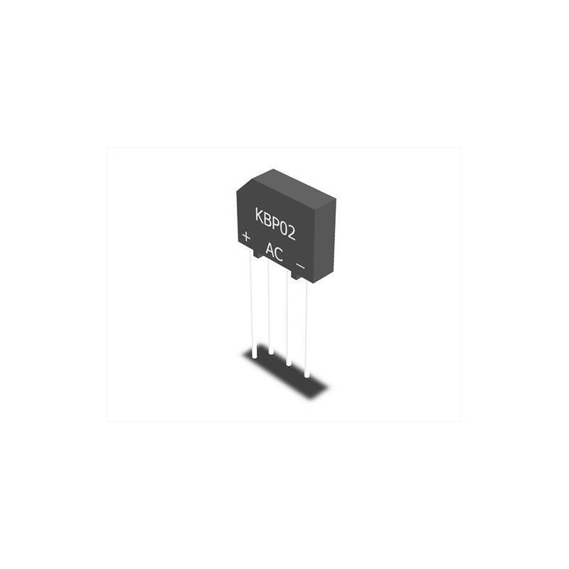 KBP02G  Bridge rectifier: single-phase; Urmax: 200V; If: 1.5A; Ifsm: 40A