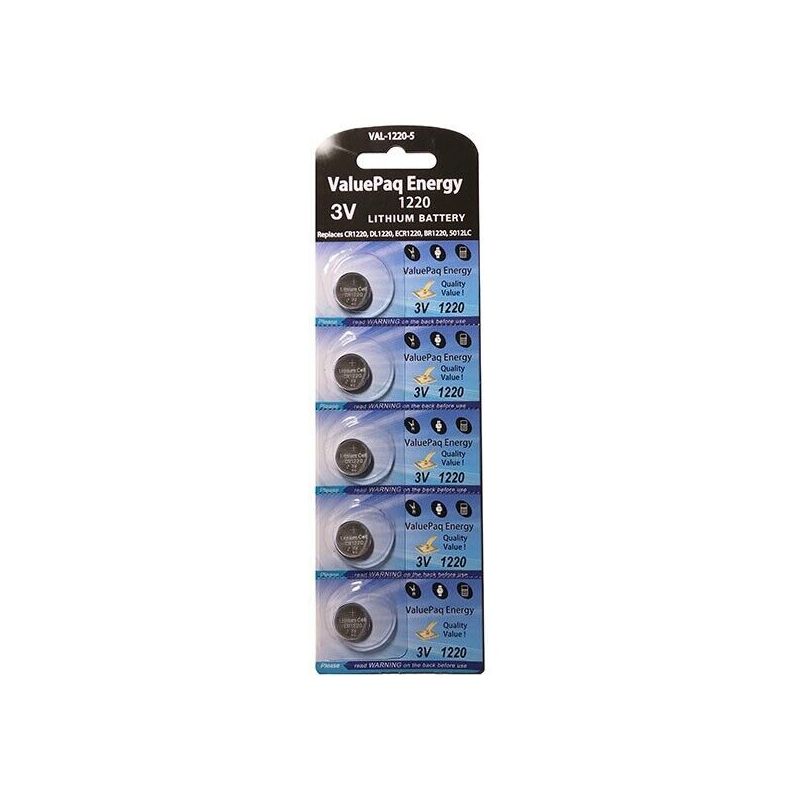 VAL-1220-5 ValuePaq Energy CR1220 3V Lithium Batteries 5PK - VAL-1220-5