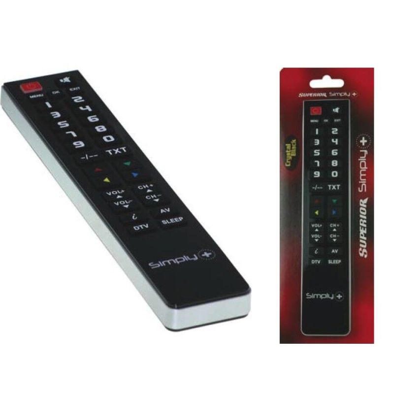 SUPERIOR-SIMPLY+ PC Programmable Remote Control Operates Functions Of TV/DTT