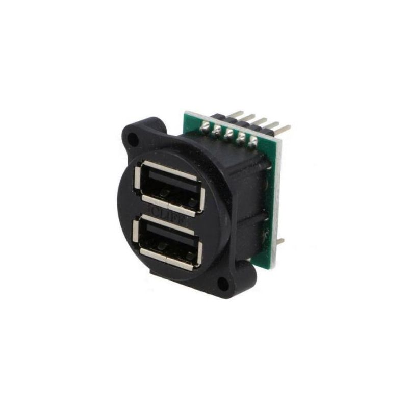 CP30090 Socket USB A for panel mounting screwed pin header double CLIFF