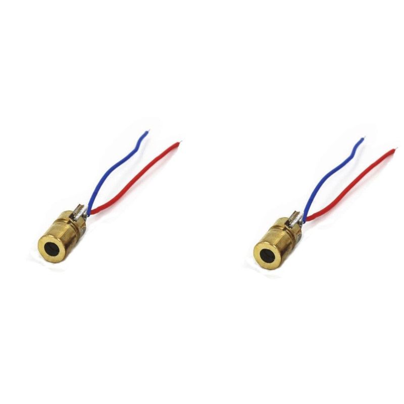 Mini 650nm 6mm 3V 5mW Laser Dot Diode Module Head Red Copper NE0061 (LOT OF 2)