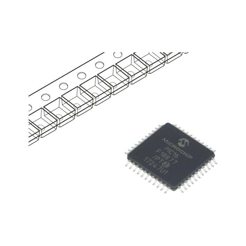 PIC16F18877-I/PT  PIC microcontroller; Memory: 56kB; SRAM: 4096B; EEPROM: 256B;
