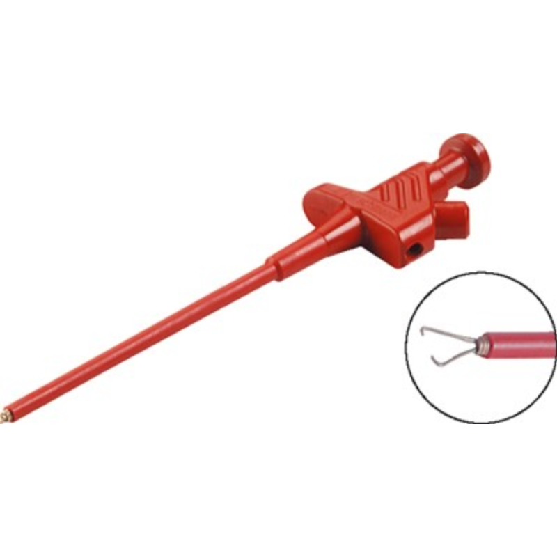 Kleps 30 red (930 113 101) Hirschmann clamp-type test probe with rotating grip