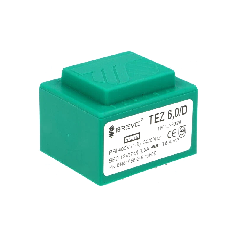TEZ6/D400/12V Transformer: encapsulated; 6VA; 400VAC; 12V; 500mA; PCB; IP00; 200