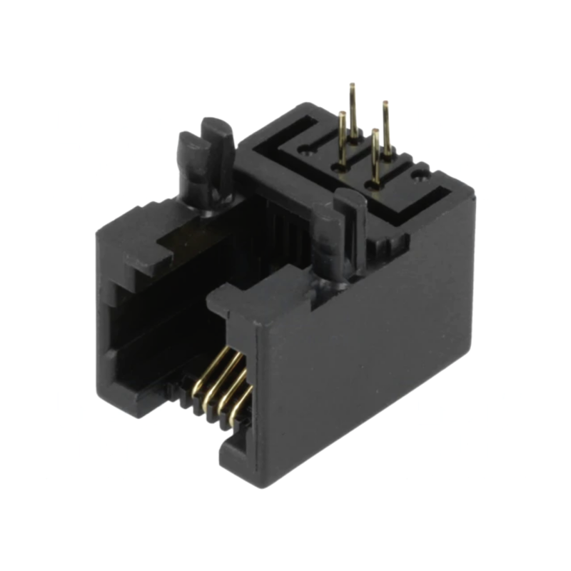 RJ11GK Socket; RJ11; PIN: 4; low profile; gold-plated; Layout: 6p4c; THT