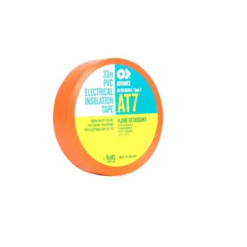 AT7 ORANGE 33M X 19MM  Electrical Insulation Tape, PVC (Polyvinyl Chloride), Orange, 19 mm x 33 m